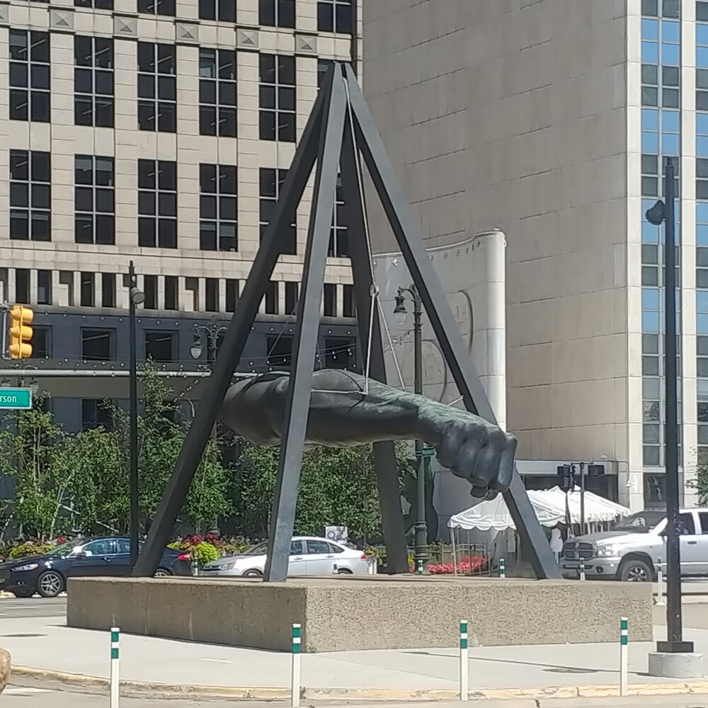 The Fist monument to Joe Louis.