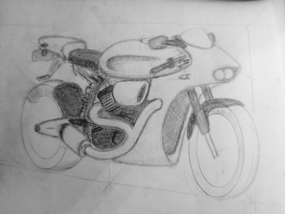 Concept drawing of a Harley-Davidson sport bike.