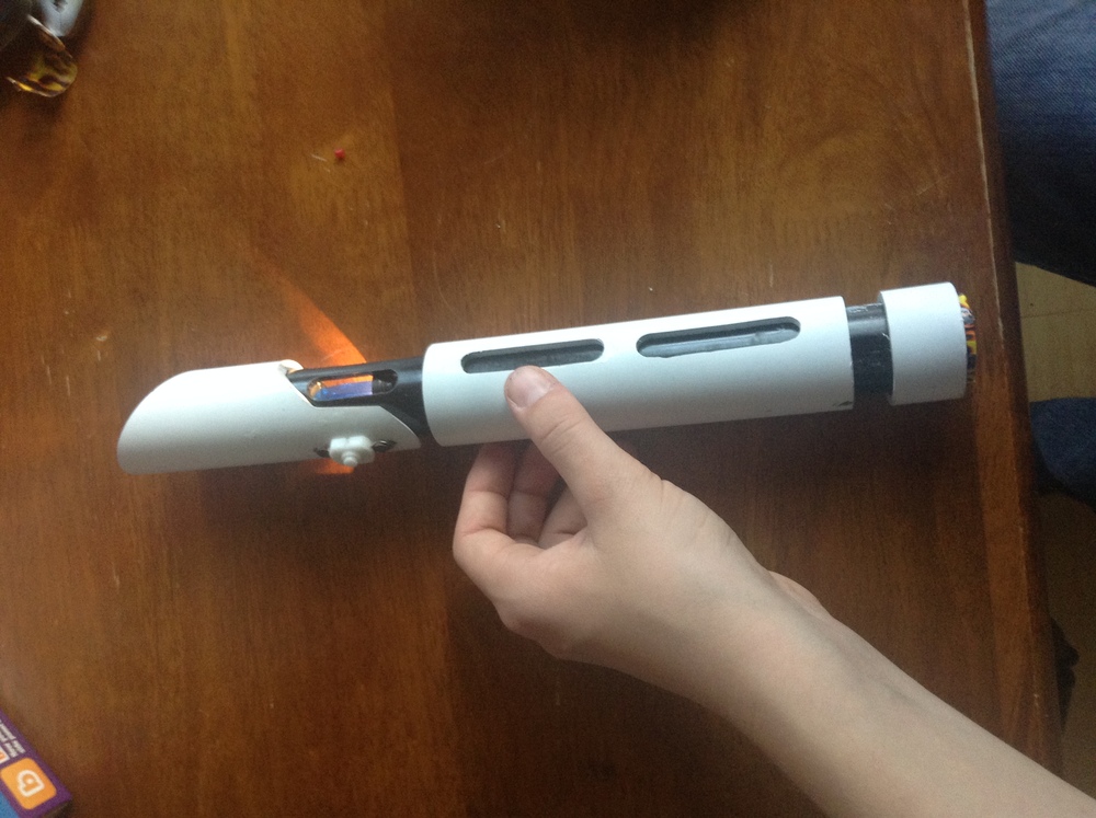 Finished lightsaber after paint. Side view.