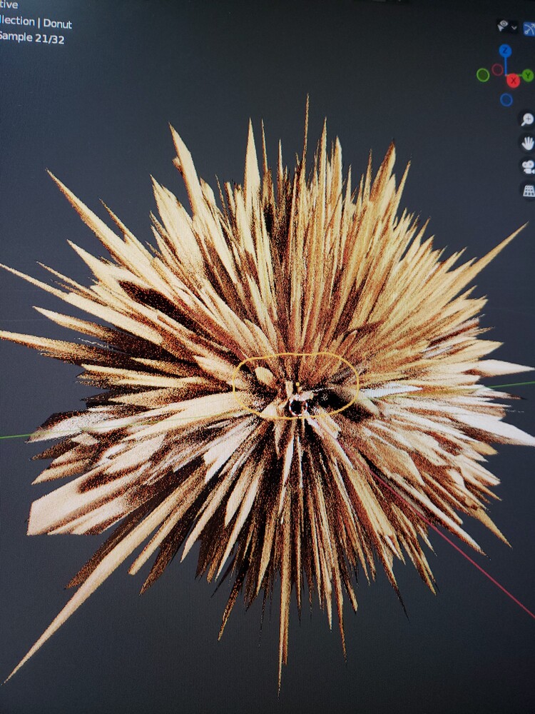 Funny picture of donut texturing gone wrong. Looks like a sea urchin.